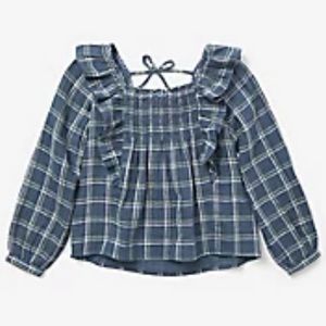 Justice NWT Girls Sz. 16/18 Plaid Flutter Top.
